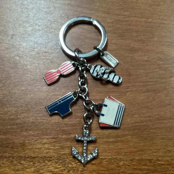 Coach Rare Find flip flop, tote bag, anchor, swimsuits keychain, key fob